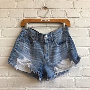 AMERICAN EAGLE OUTFITTERS vintage high rise festival denim shorts